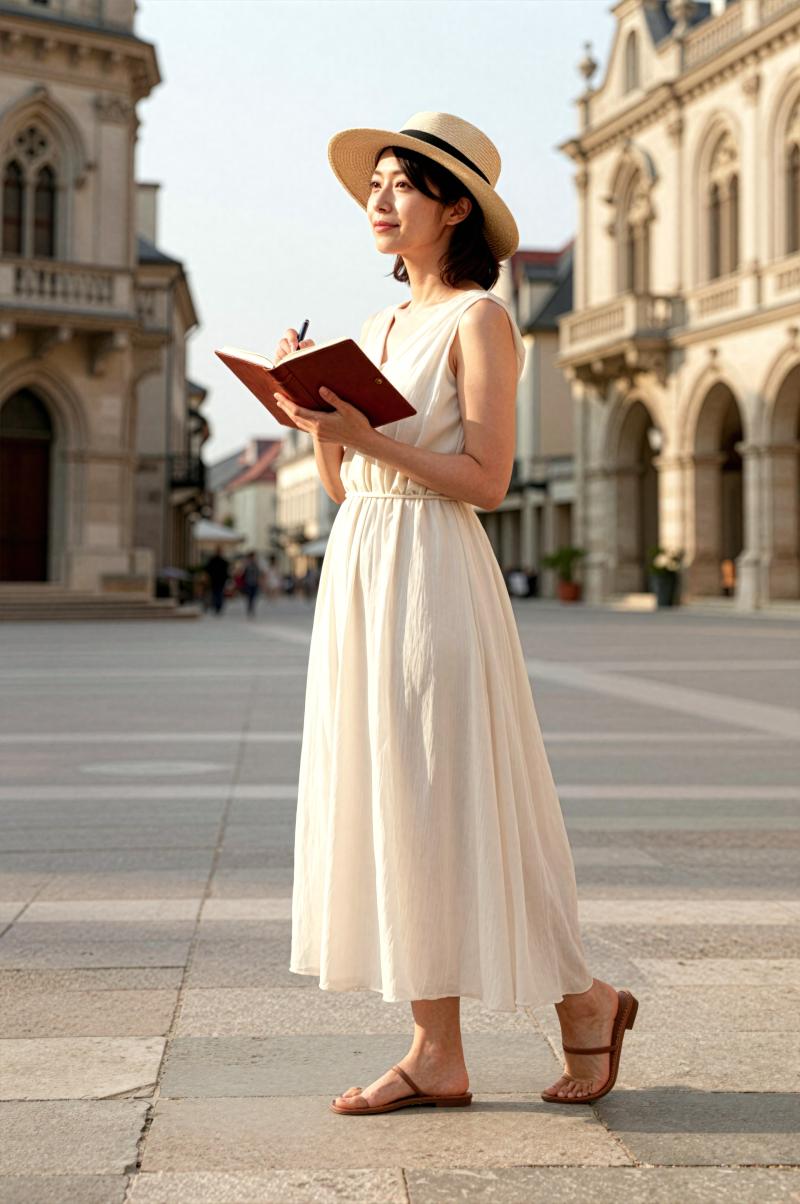 歴史ある街並みを巡る旅の記録素材