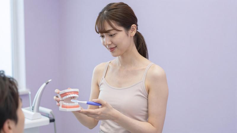 歯磨き指導をする歯科衛生士