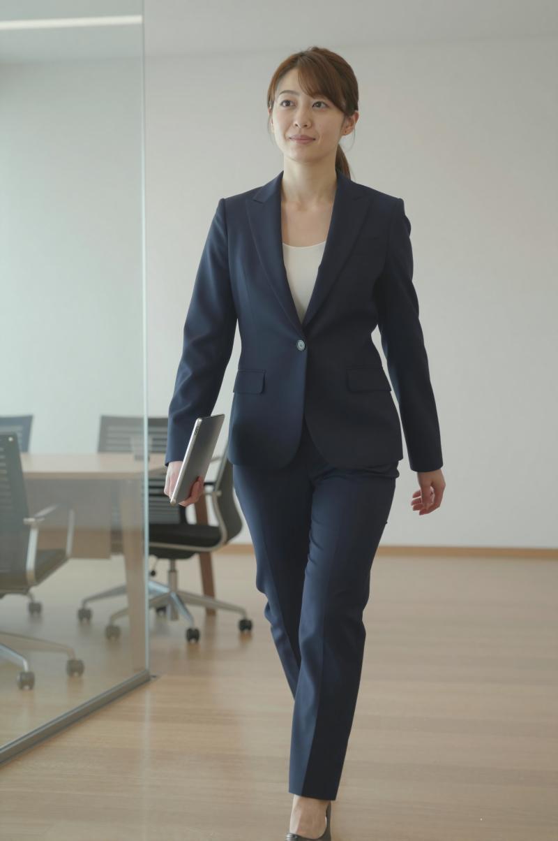 会議を終え歩く女性エグゼクティブ