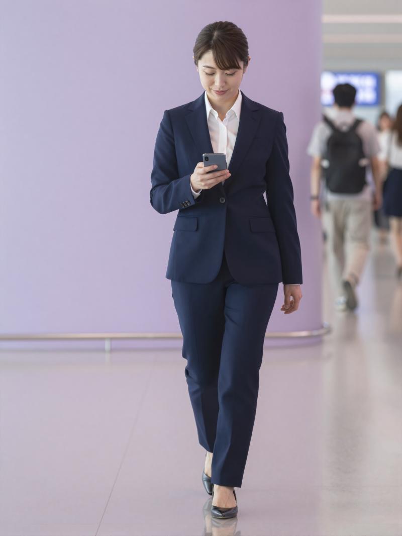 空港を歩くビジネスマン