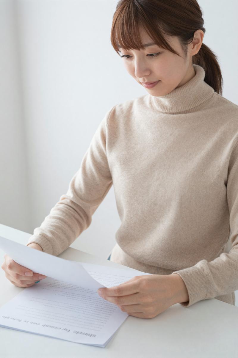 資料を確認する女性