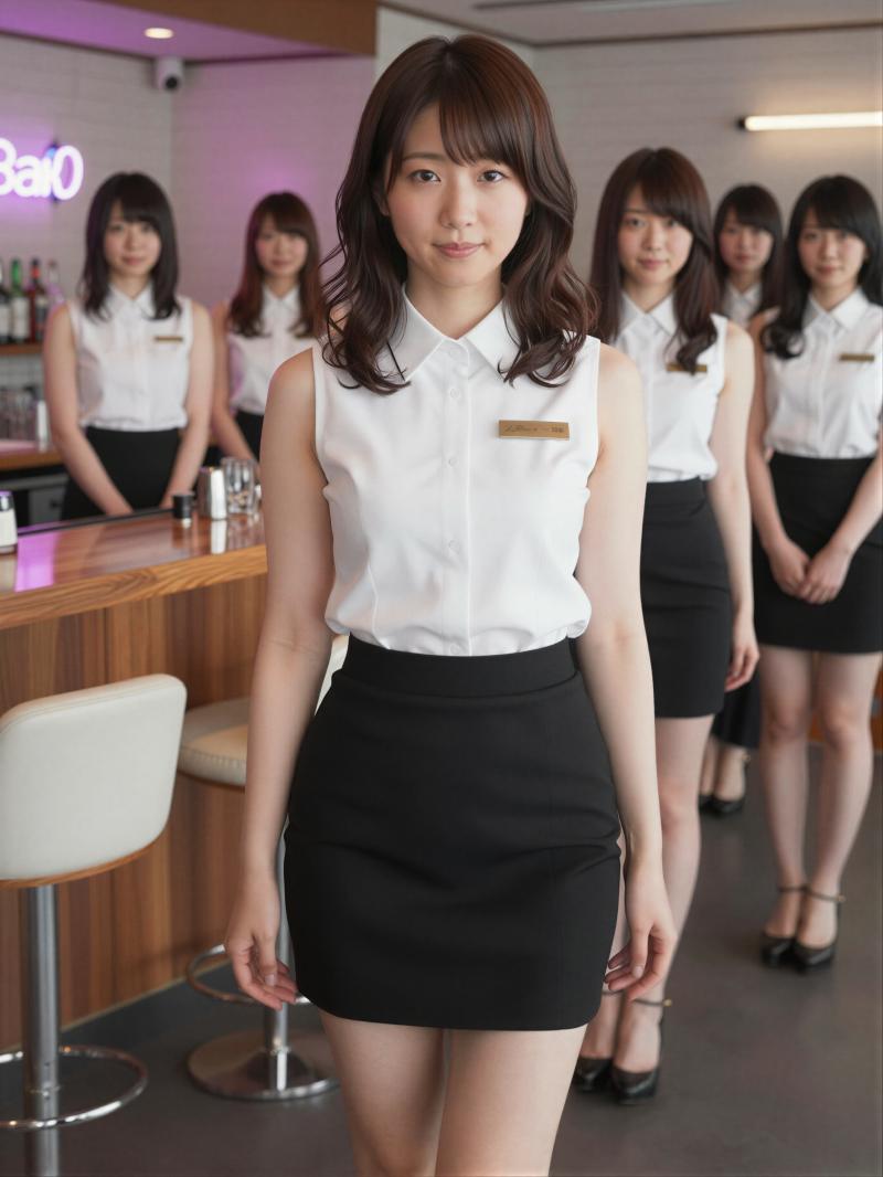 コンカフェのメイド嬢がチェキ撮影中