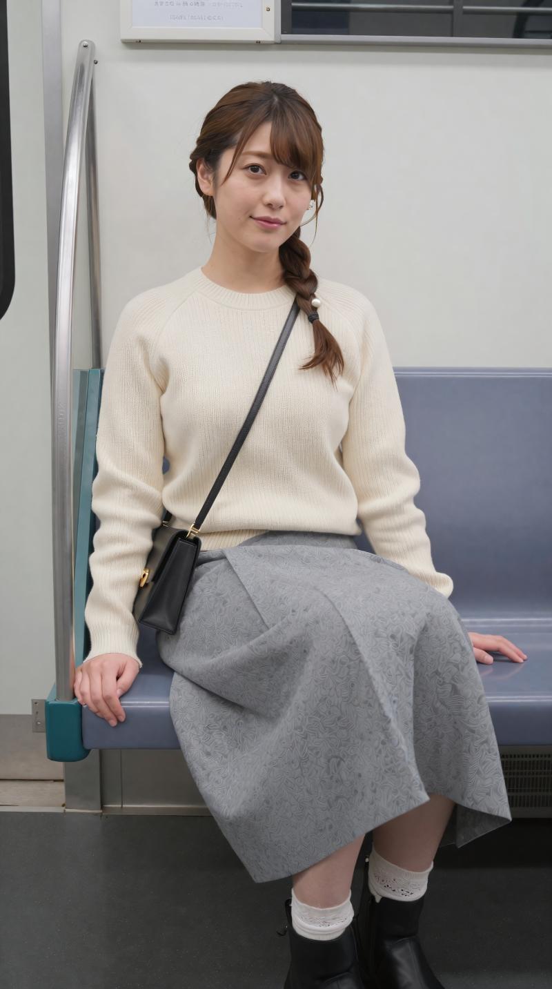 セーター姿の美しい女性