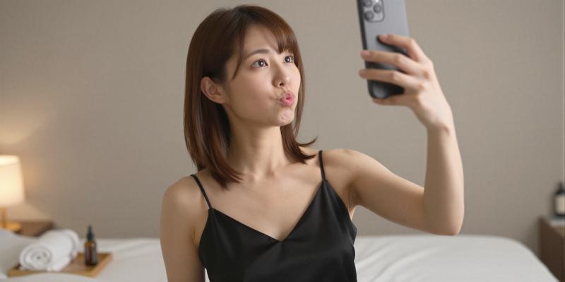 艶やかな自撮り