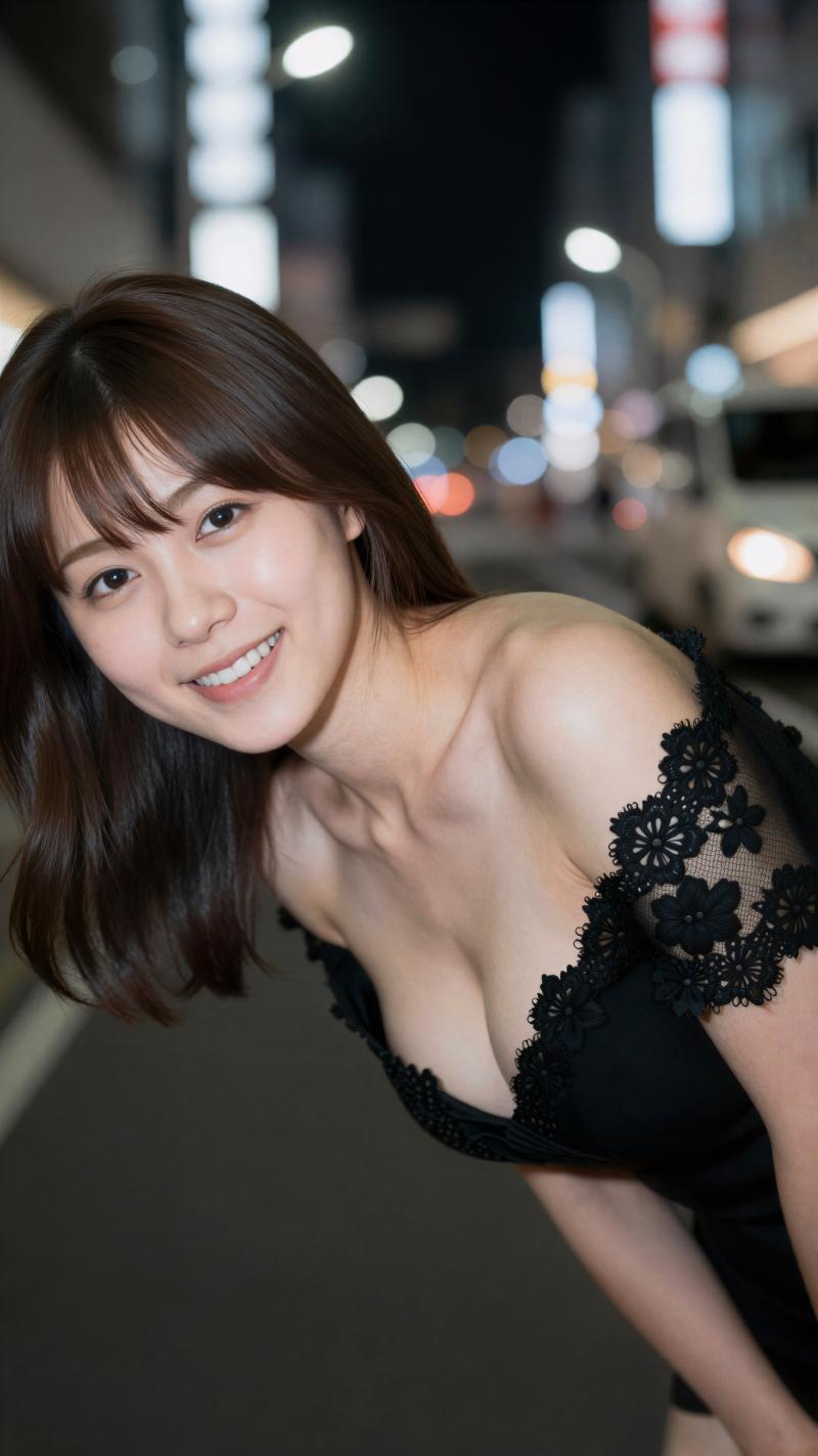 黒のレースを着た女性のポートレート