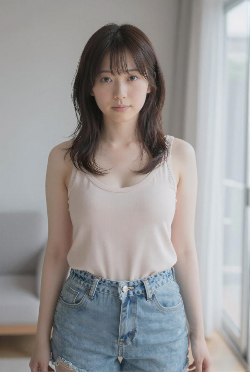 ドレス姿で部屋にくつろぐ美女