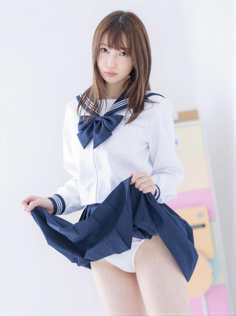 ネイビー下着の美しいポートレート素材