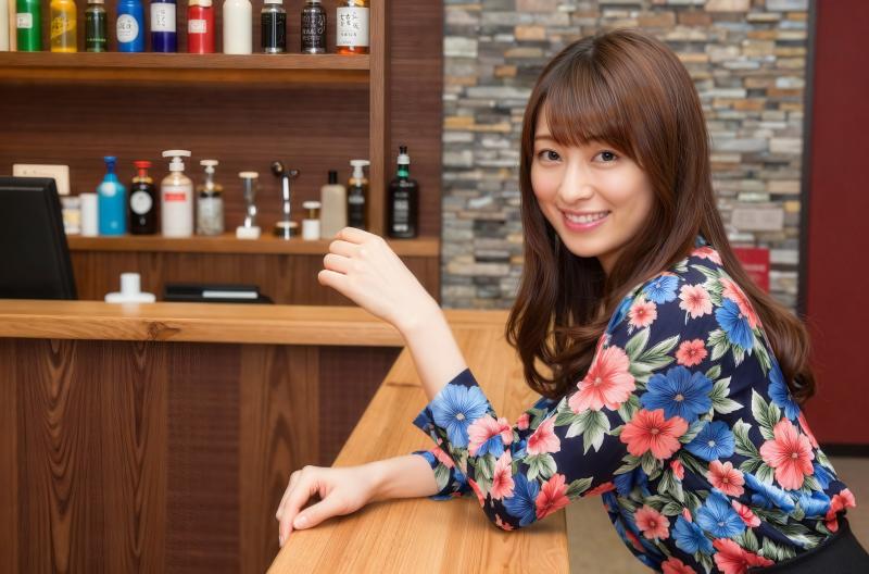 笑顔が素敵なカウンター美女