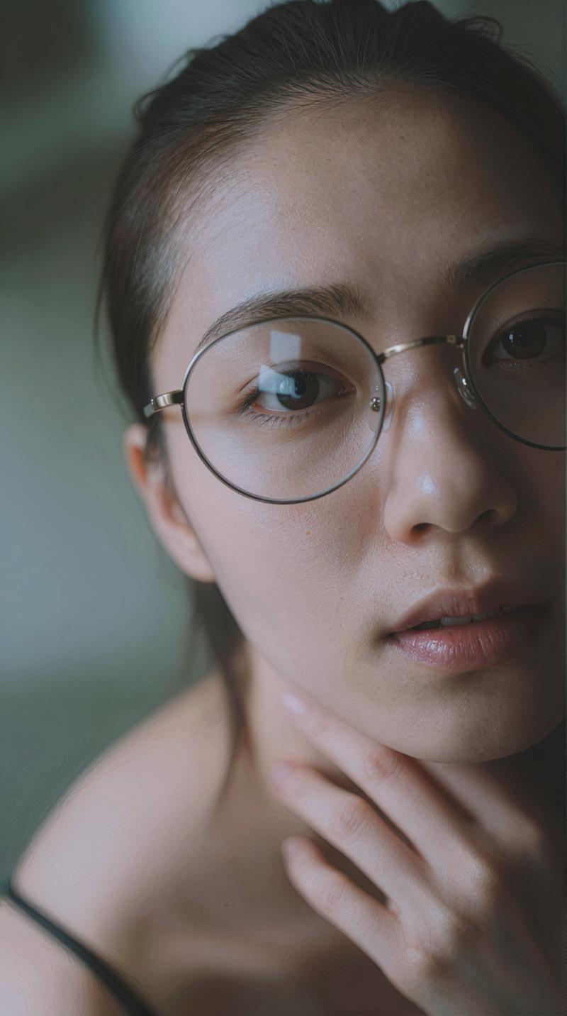 眼鏡をかけた若手女性のポートレート