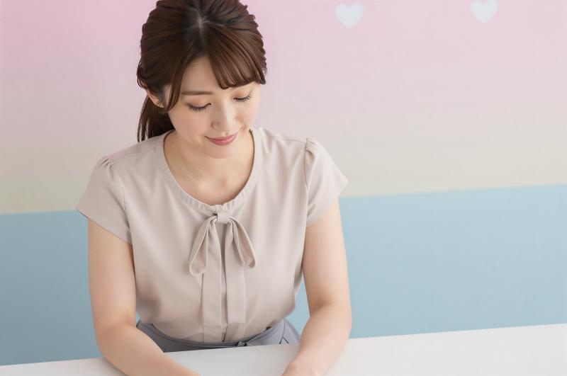 優しい笑顔の女性ポートレート写真