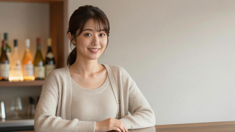 温かみのある笑顔の女性ポートレート