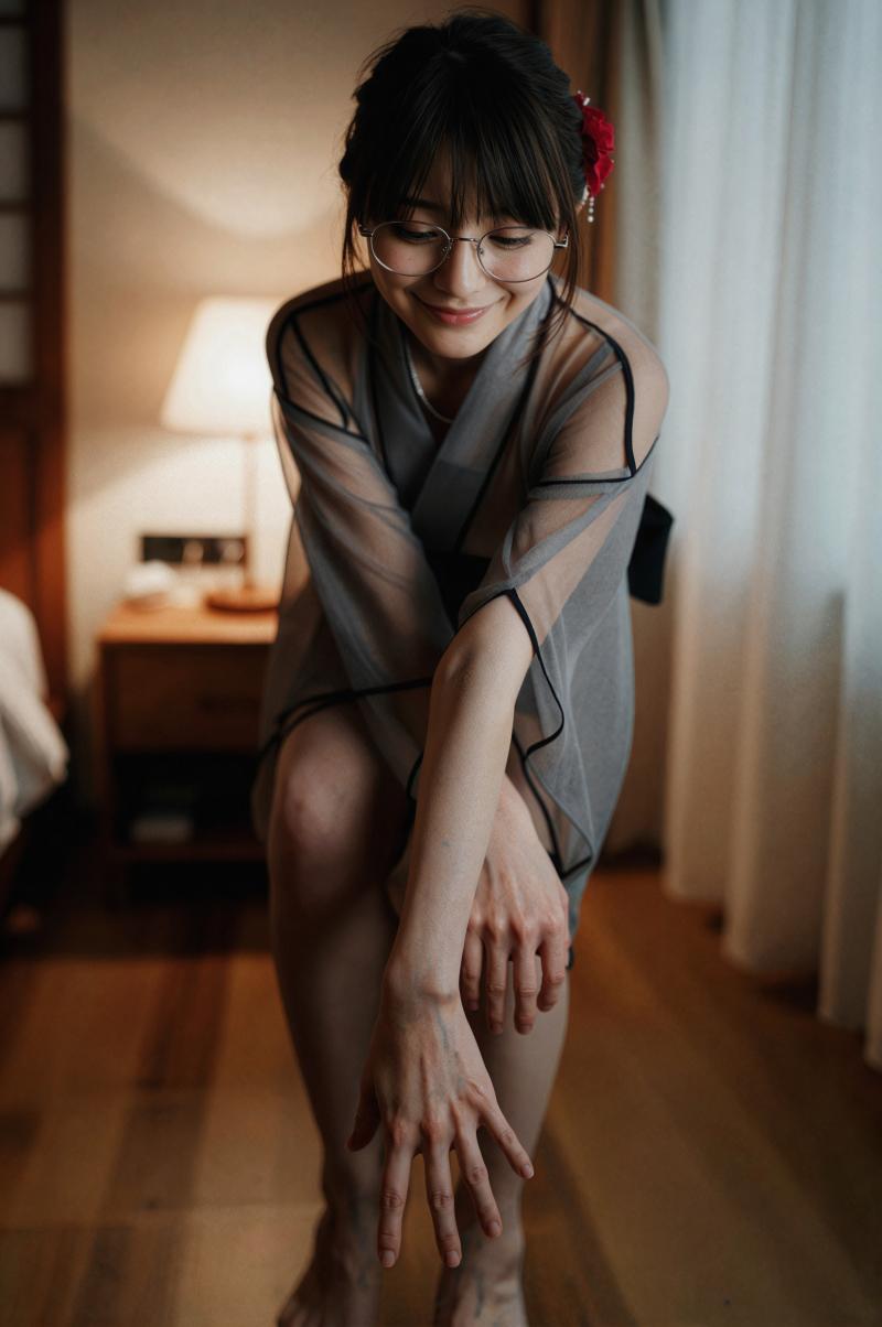 和風着物の女性ポートレート