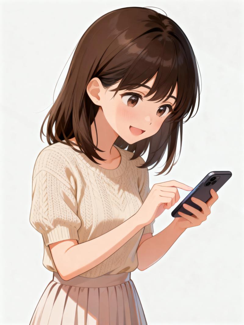 フロント カメラ アングルから見たかわいいアニメ スタイルのデジタル イラスト。