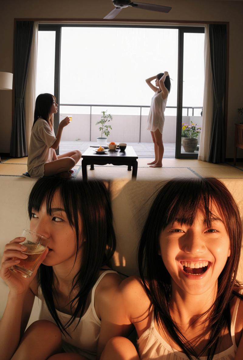 フロント カメラ アングルからの写実的な撮影。