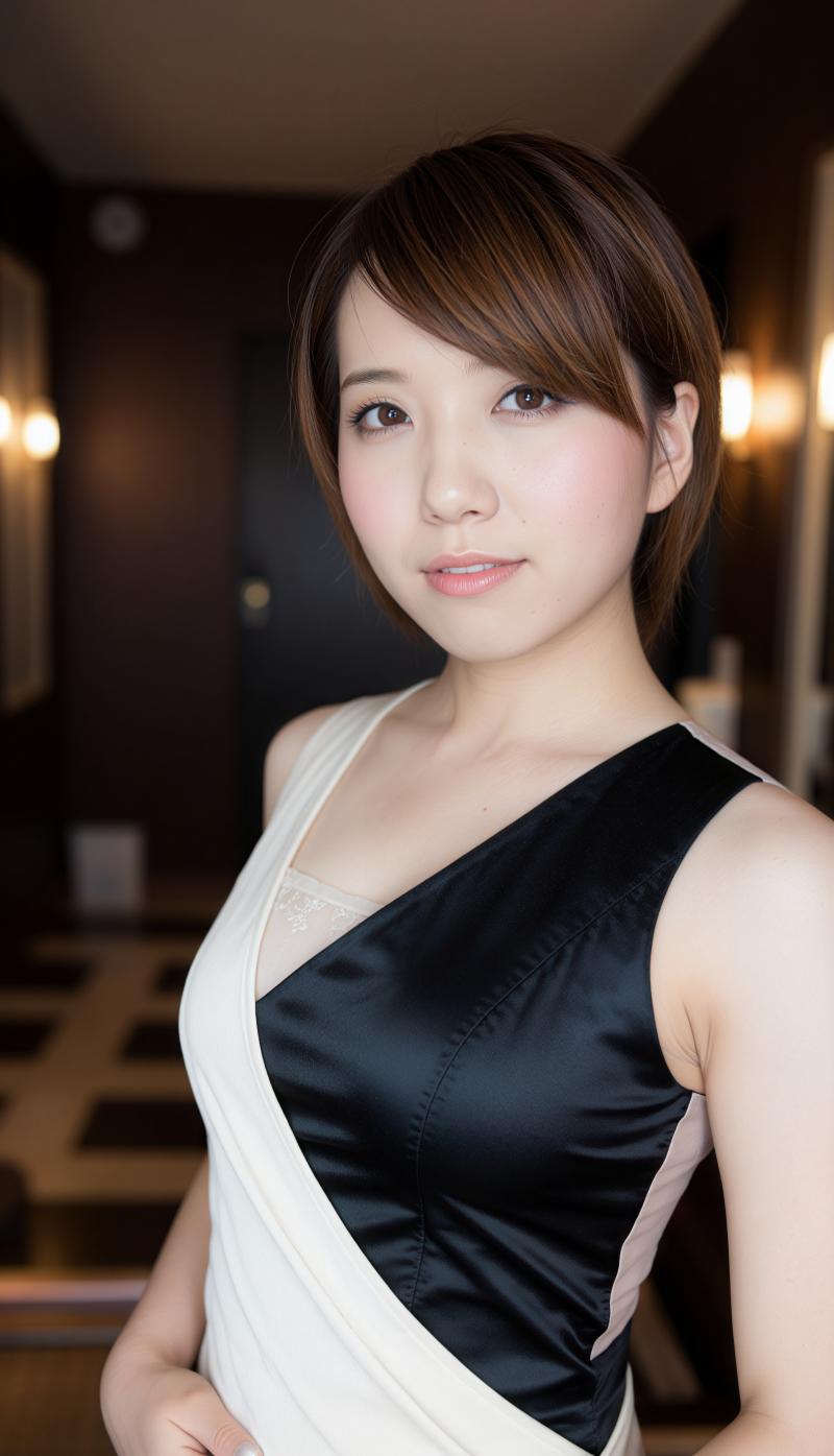 モダンなインテリア環境で自信を持ってポーズをとる若いアジア人女性をポートレートアング...。